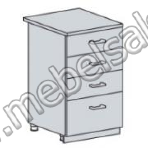 НУВЕЛЬ ШКАФ НИЖНИЙ 500 С 4 ЯЩИКАМИ (ШН4Я 500)